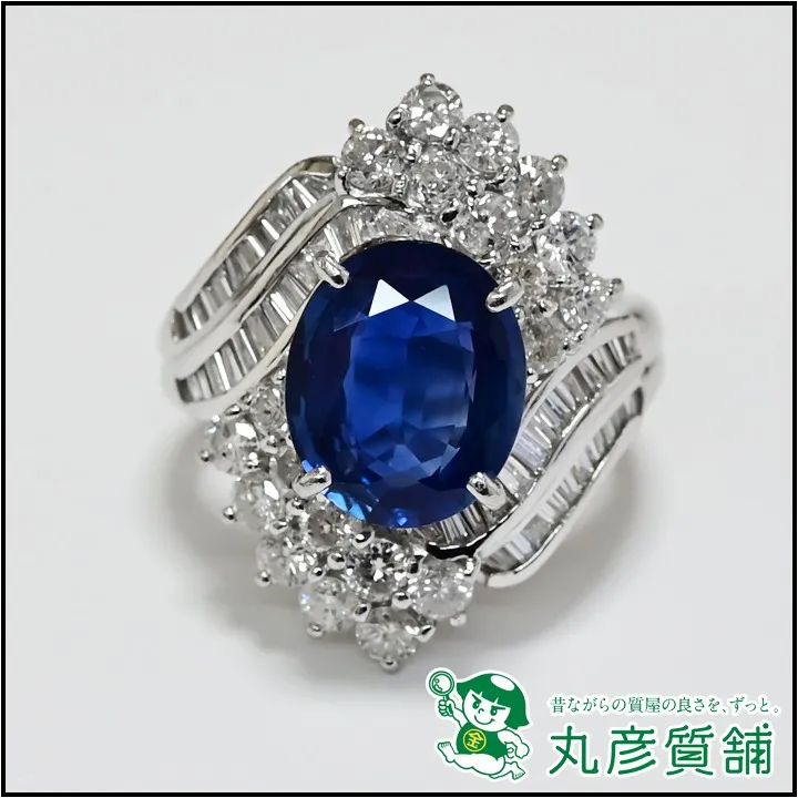 指輪 Pt900 サファイア 3.6ct ダイヤモンド 2.0ct 11.5g | 買取実績 ...