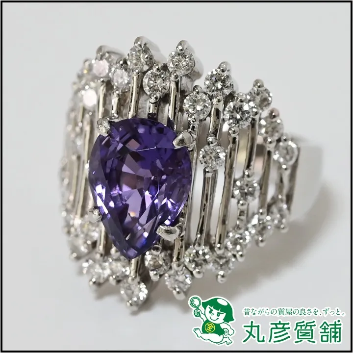 指輪 Pt900 スピネル2.5ct ダイヤモンド0.9ct