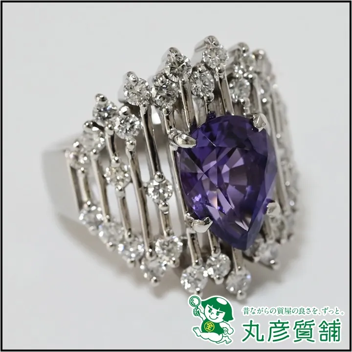 指輪 Pt900 スピネル2.5ct ダイヤモンド0.9ct