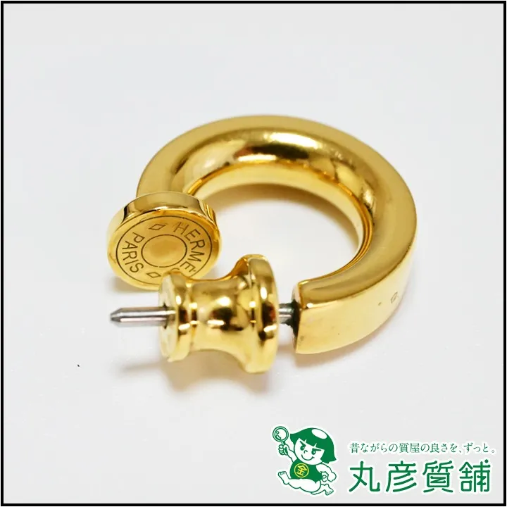 エルメス オーケリー ピアス オレンジ GP