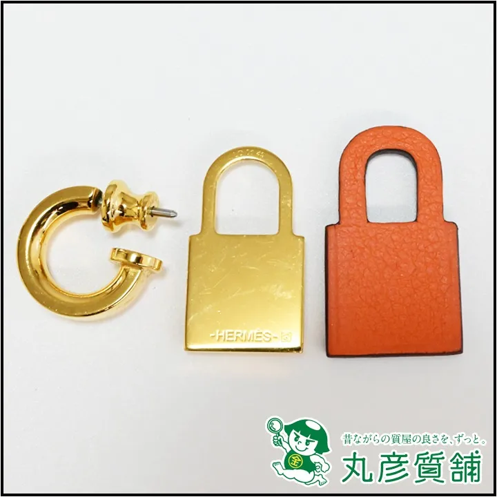 エルメス オーケリー ピアス オレンジ GP