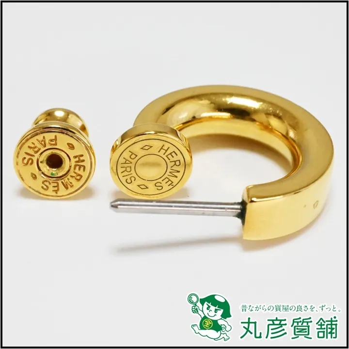 エルメス オーケリー ピアス オレンジ GP